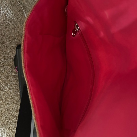 Colorful Floral Embellished Burlap Chain Strap Clutch - Picture 3 of 6